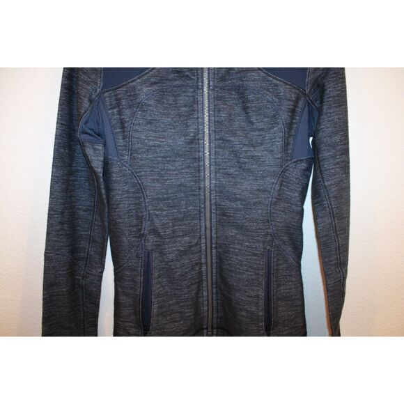 Lululemon women's zip up workout jacket space denim blue color navy size 6 - Picture 9 of 9